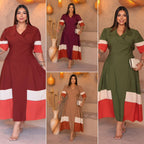 Vestido Midi Plus Size Bicolor – Tecido Sensorial