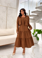 Conjunto de 2 Peças com Blusa de Manga Curta e Vestido - Tecido Sensorial