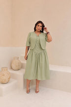 Conjunto Plus Size de 2 Peças com Vestido e Blusa - Tecido Sensorial