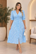 Chemise Floral com Detalhe na Cintura - Tecido Viscomida