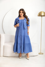 Conjunto de 2 Peças com Blusa de Manga Curta e Vestido - Tecido Sensorial