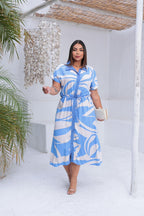 Chemise Plus Size Bicolor - Tecido Jacquard