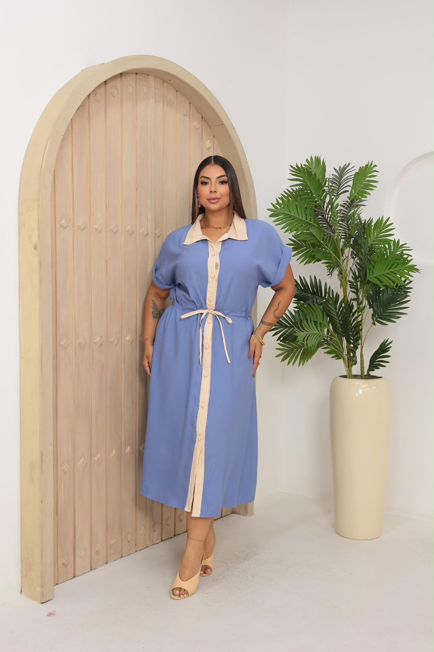 Chemise Plus Size Bicolor - Tecido Sensorial