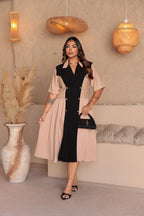 Vestido Plus Size Bicolor – Tecido Sensorial