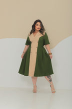 Vestido Plus Size Bicolor – Tecido Sensorial