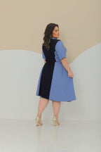 Vestido Plus Size Bicolor – Tecido Sensorial