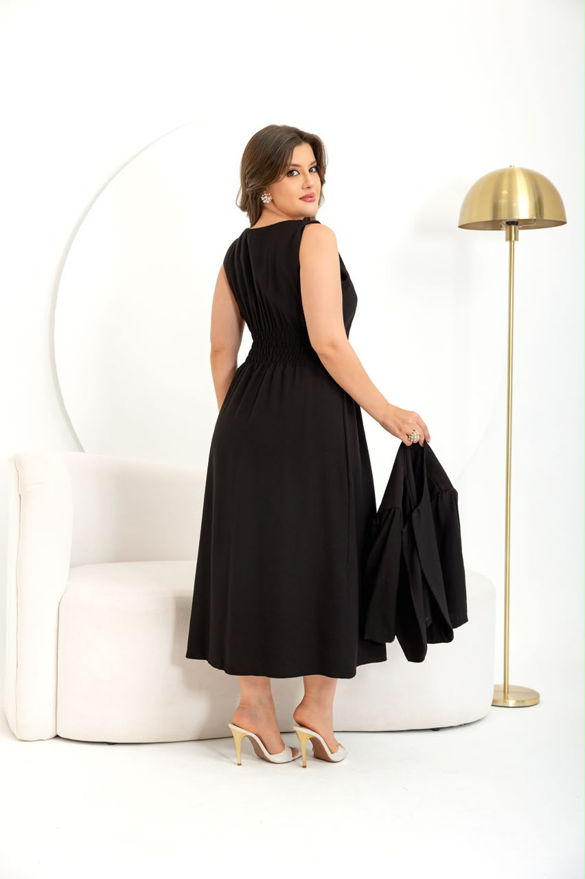 Conjunto Feminino de 2 Peças com Vestido e Blusa – Tecido Sensorial