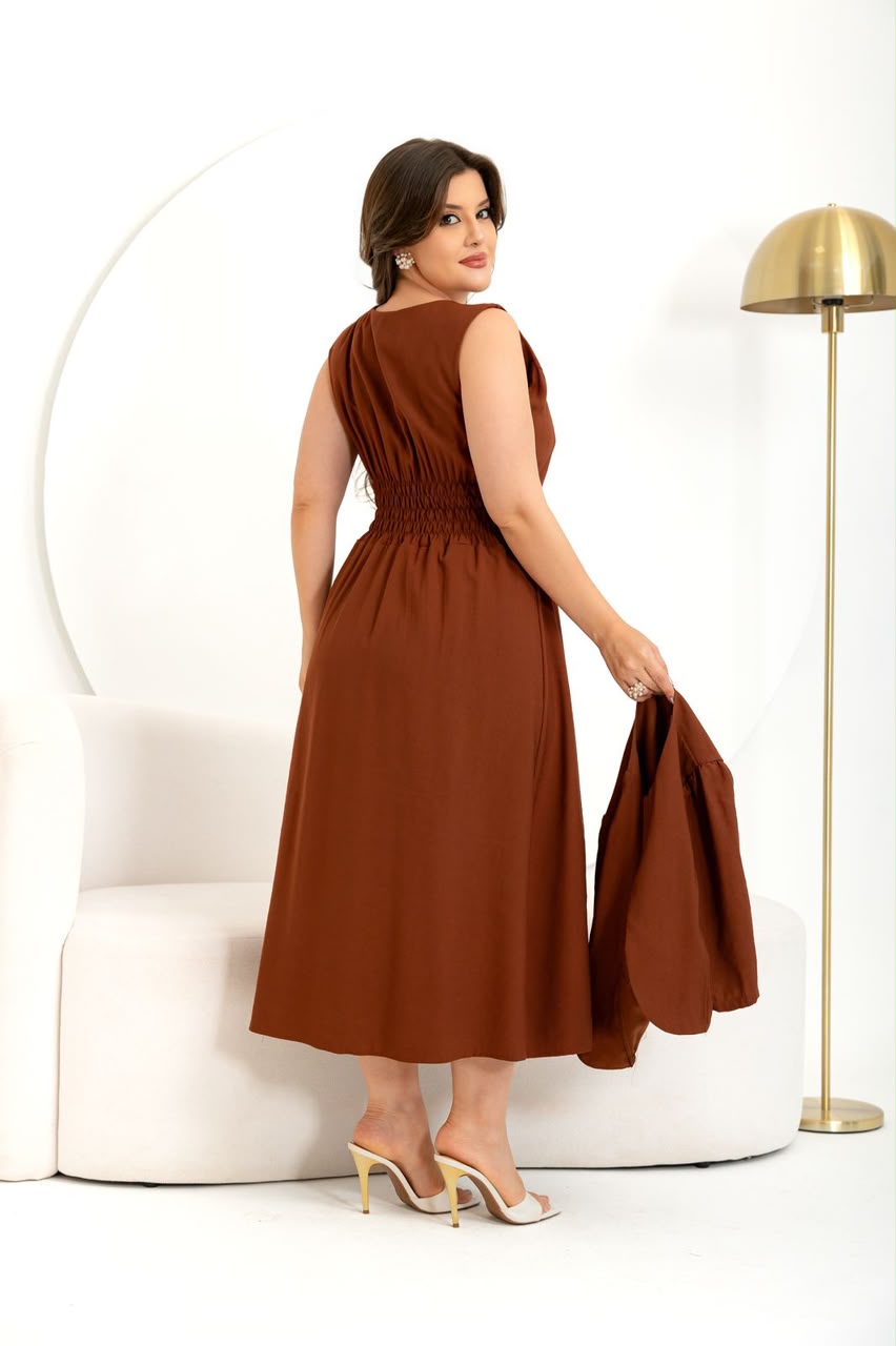 Conjunto Feminino de 2 Peças com Vestido e Blusa – Tecido Sensorial