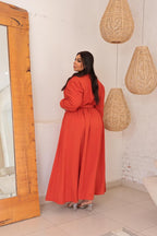 Chemise Longa Plus Size de Manga Longa com Cinto e Bolsos – Tecido Sensorial
